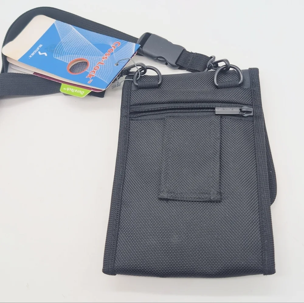 Sumdex Duratech Black Crossbody Phone Pouch Wallet with Neck Strap NWT 7x5in